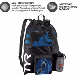 TYR LBMMB360ALL Big Mesh Mummy Backpack BLK/WHT All