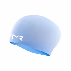 TYR Wrinkle Free Solid Silcone Long Hair Adult Fit Swim Cap  Periwinkle