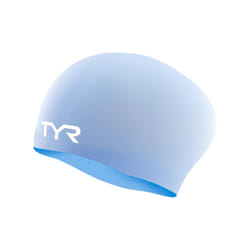 TYR Wrinkle Free Solid Silcone Long Hair Adult Fit Swim Cap  Periwinkle