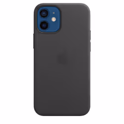 Apple iPhone 12 mini Leather Case with MagSafe - Black, Cover, Apple, iPhone 12 mini, 13.7 cm (5.4"), Black