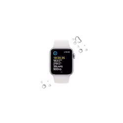 Apple Watch SE (2nd generation) (GPS, 40mm) Smart watch - Silver Aluminium Case with White Sport Band - Regular. Fitness & Sleep Tracker, Crash