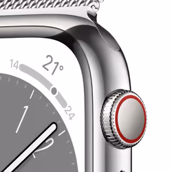 Apple Watch Series 8 OLED 41 mm Digital 352 x 430 pixels Touchscreen 4G Silver Wi-Fi GPS (satellite)