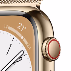 Apple Watch Series 8 OLED 45 mm Digital 396 x 484 pixels Touchscreen 4G Gold Wi-Fi GPS (satellite)