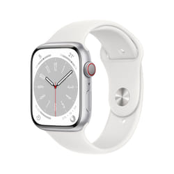 Apple Watch Series 8 OLED 45 mm Digital 396 x 484 pixels Touchscreen 4G Silver Wi-Fi GPS (satellite)