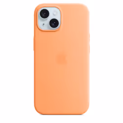 Apple iPhone 15 Silicone Case with MagSafe - Orange Sorbet, Cover, Apple, iPhone 15, 15.5 cm (6.1"), Orange
