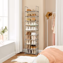 Songmics Grey Height-Adjustable Shoe Storage Organiser - Additional view 6