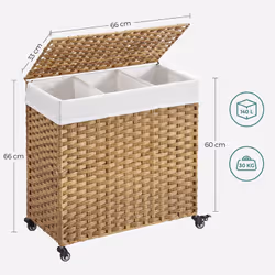 Songmics UKLCB363N01 laundry basket 140 L Rectangular Cotton, Metal, Plastic Wood - Additional view 4