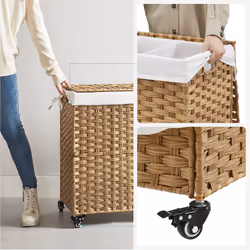 Songmics UKLCB363N01 laundry basket 140 L Rectangular Cotton, Metal, Plastic Wood - Additional view 7