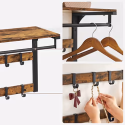 Vasagle LCR101B01 coat rack Wall-mounted 10 hook(s) Black - Additional view 4