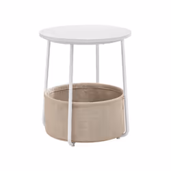 Songmics LET223W10, Coffee table, Round shape, 4 leg(s), White