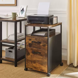 Vasagle OFC71X filing cabinet Particle board, Steel Black, Brown