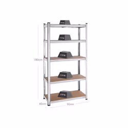 Songmics GLR040E02 shelve Rack shelf Freestanding MDF, Steel Silver - Additional view 6