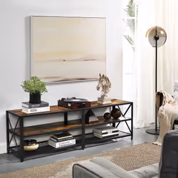 Vasagle LTV095B01 TV cabinet/entertainment centre 2 shelves