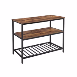 Vasagle KKI01BX, Rectangular shape, Fixed table, Brown, Home, 4 leg(s), Black