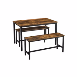 Vasagle KDT070B01, Rectangular shape, Fixed table, Brown, Chipboard, Home, 4 leg(s)