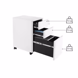 Songmics OFC030W01 office drawer unit White Steel - Additional view 3