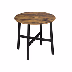 Vasagle KDT080B01, Round shape, Fixed table, Brown, Melamine Faced Chipboard (MFC), Home, 4 leg(s)