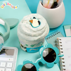 Original Squishmallows Cam The Cat Premium Coconut Scented Slime  8 oz. Scented Slime  2 Fun Slime Add Ins  Fluffy Slime  Pre-Made Slime for