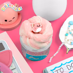 SQUISHMALLOWS Original Archie The Axolotl Premium Scented Slime  8 oz. Smooth Slime  Cotton Candy Scented  3 Fun Slime Add Ins  Pre-Made Sli