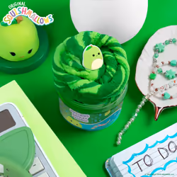 SQUISHMALLOWS Original Ashley The Apple Premium Scented Slime  8 oz. Smooth Slime  Green Apple Scented  3 Fun Slime Add Ins  Pre-Made Slime