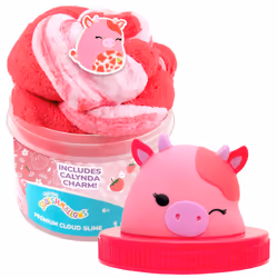 SQUISHMALLOWS Original Calynda The Cow Premium Scented Slime 8 oz. Smooth Slime Strawberry Scented 3 Fun Slime Add Ins Pr ...