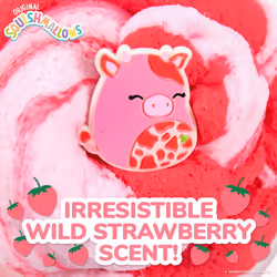 SQUISHMALLOWS Original Calynda The Cow Premium Scented Slime  8 oz. Smooth Slime  Strawberry Scented  3 Fun Slime Add Ins  Pre-Made Slime fo