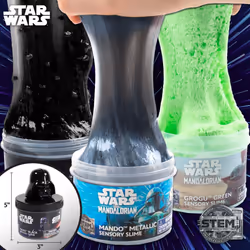 Official STAR WARS Slime  3-Pack Galaxy Slime Kit  Includes Darth Vader  The Mandalorian  Grogu  Perfect for Goodie Bags  Desk Toys  Star Wars Merch