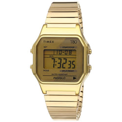 Timex T80 34mm Watch - Gold-Tone with Stainless Steel Expansion Band