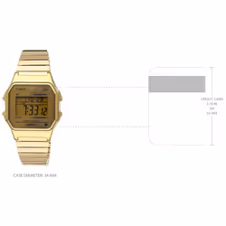 Timex T80 34mm Watch - Gold-Tone with Stainless Steel Expansion Band
