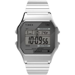 Timex T80 34mm unisex-adult Watch - Silver-Tone with Stainless Steel E