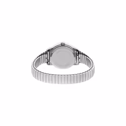 Timex Women's Easy Reader 25mm Watch Box Set - Silver-Tone Case White Dial with Tapered Expansion Band + Black Leather Strap