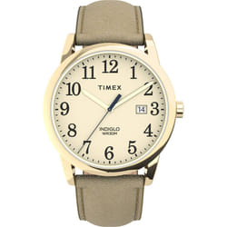 Timex Women's Easy Reader 38mm Watch - Gold-Tone Case Cream Dial with Light Gold-Tone Leather Strap
