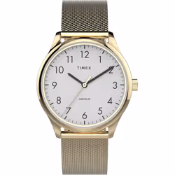 Timex Women's Modern Easy Reader 32mm Watch - Gold-Tone Case White Dial with Gold-Tone Stainless Steel Mesh Bracelet