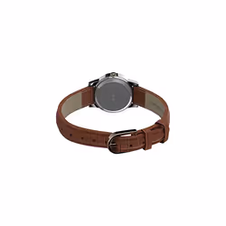 Timex Women's Essex Avenue 25mm Watch - Two-Tone Case White Dial with Brown Leather Strap