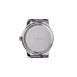 Timex Women's Essex Avenue 25mm Watch Box Set - Two-Tone Case White Dial with Two-Tone Expansion Band + Black Leather Strap