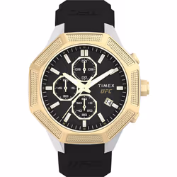 Timex UFC Men's King 45mm Watch - Black Strap Black Dial Silver-Tone Case