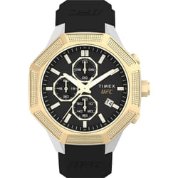 Timex UFC Men's King 45mm Watch - Black Strap Black Dial Silver-Tone Case