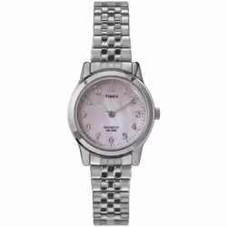 Timex Women's Main Street 25mm Watch - Silver-Tone Expansion Band Mother of Pearl Dial Silver-Tone Case