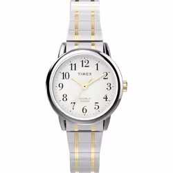 Timex Women's Easy Reader 25mm Watch - Two-Tone Expansion Band White Dial Silver-Tone Case