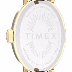 Timex Women's Cavatina 19mm Watch - Brown Strap White Dial Gold-Tone Case