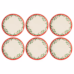 Lenox 893491 Holiday 6-Piece Accent Plate Set Christmas Dinnerware Hosting