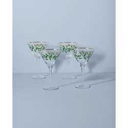 Lenox 893570 Holiday Decal 4-Piece Martini Glass Set  Christmas Dinnerware  Hosting