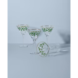 Lenox 893570 Holiday Decal 4-Piece Martini Glass Set  Christmas Dinnerware  Hosting