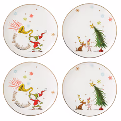 Lenox 894166 Merry Grinchmas 4Piece Assorted Accent Plate Set