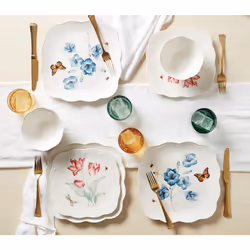 Lenox Butterfly Meadow Square 4Pc Accent Plates  4 Count  Multi