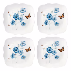 Lenox Butterfly Meadow Square 4Pc Dinner Plates  4 Count  Multi