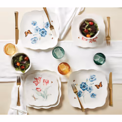 Lenox Butterfly Meadow Square 4Pc Dinner Plates  4 Count  Multi