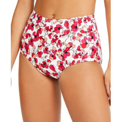 Tommy Hilfiger Womens Standard High Waisted Bikini Bottom  Magenta  Large