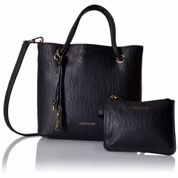 Calvin Klein Gabrianna Bubble Lamb Mini Tote Crossbody Black/Gold