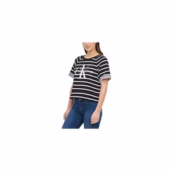 Calvin Klein Jeans Womens French Terry Logo Crop Top (Black Combo  X-L